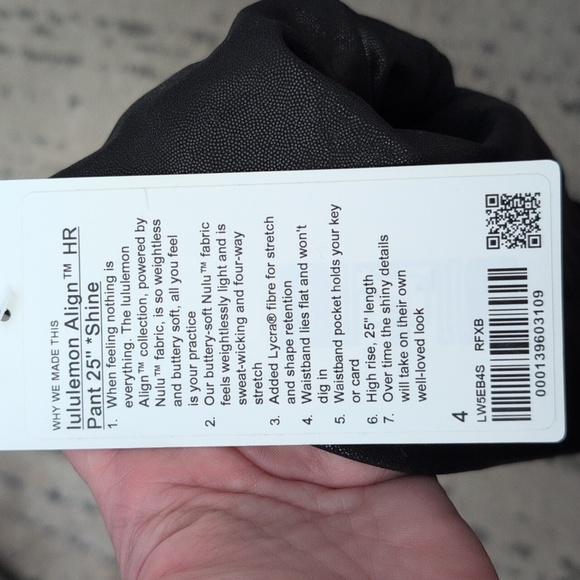 NWT Lululemon Align High-Rise Pant 25" *Shine Radiate Foil Print Black - Picture 5 of 10